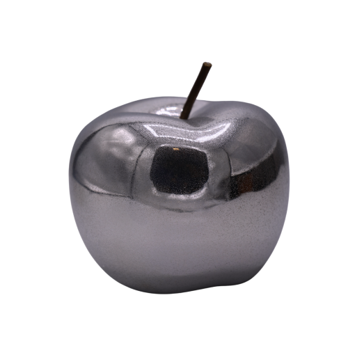JABŁKO CERAMICZNE figurka ozdobna Sugar Silver duże loft