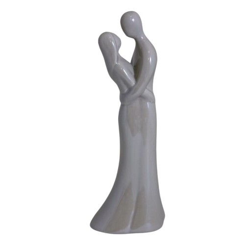 FIGURKA CERAMICZNA PARA ZAKOCHANYCH beżowa perłowa 25CM
