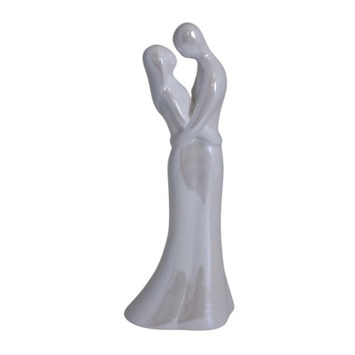 FIGURKA CERAMICZNA PARA ZAKOCHANYCH biała 9X12X33CM