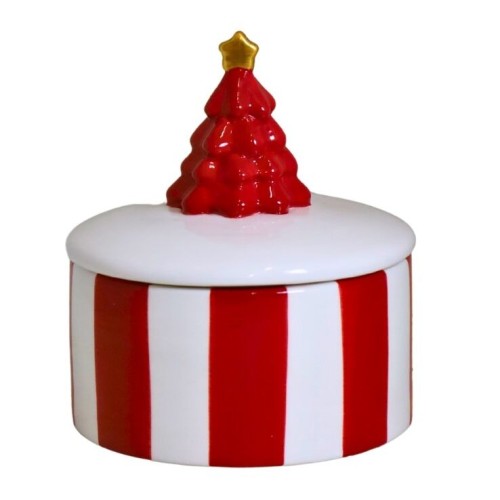 POJEMNIK CERAMICZNY na ciasteczka choinka pasy Candy Cane