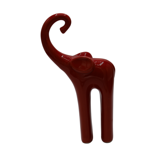 figurka ceramiczna słoń czerwony