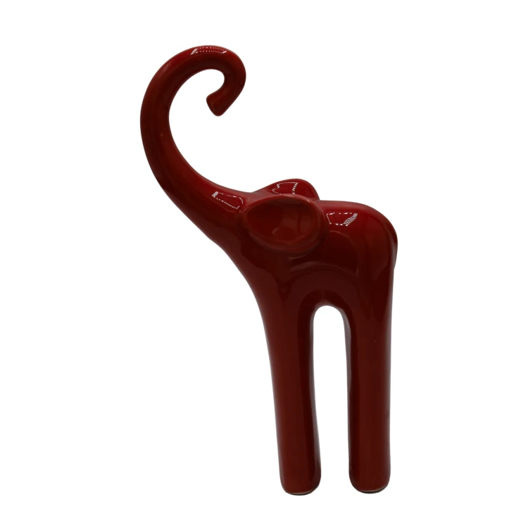 figurka ceramiczna słoń czerwony