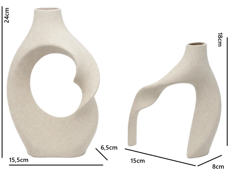 podwójny WAZON CERAMICZNY PODWÓJNY H24CM NATURAL HARMONY dwa w jednym