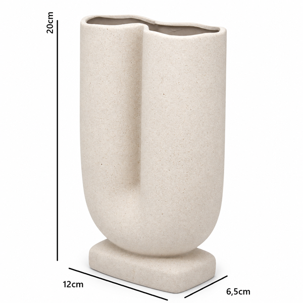 podwójny WAZON CERAMICZNY PODWÓJNY  H20CM NATURAL HARMONY